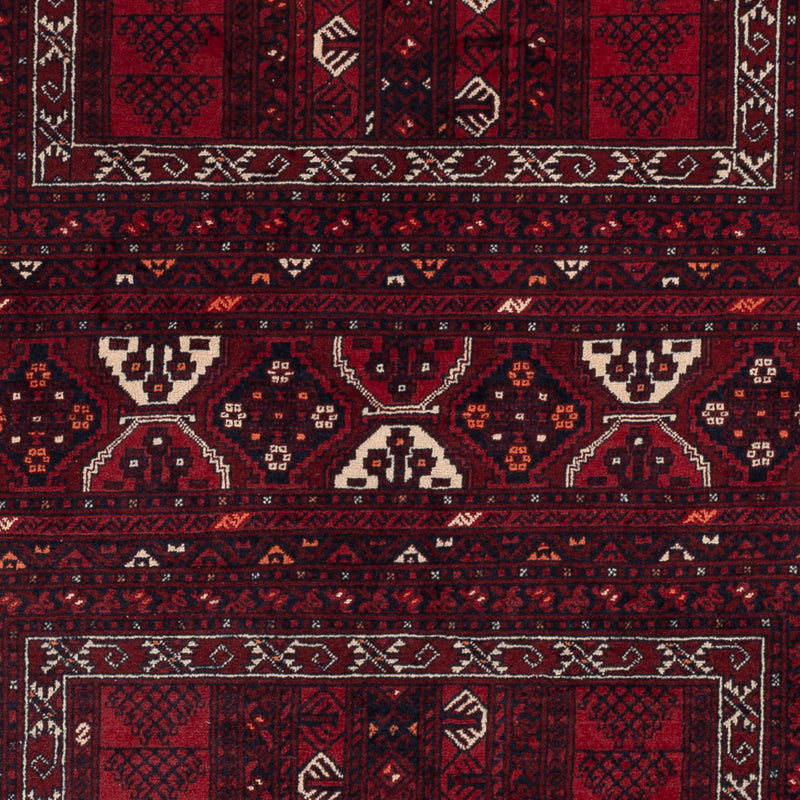 Afghan Teppich - 242 x 165 cm - dunkelrot