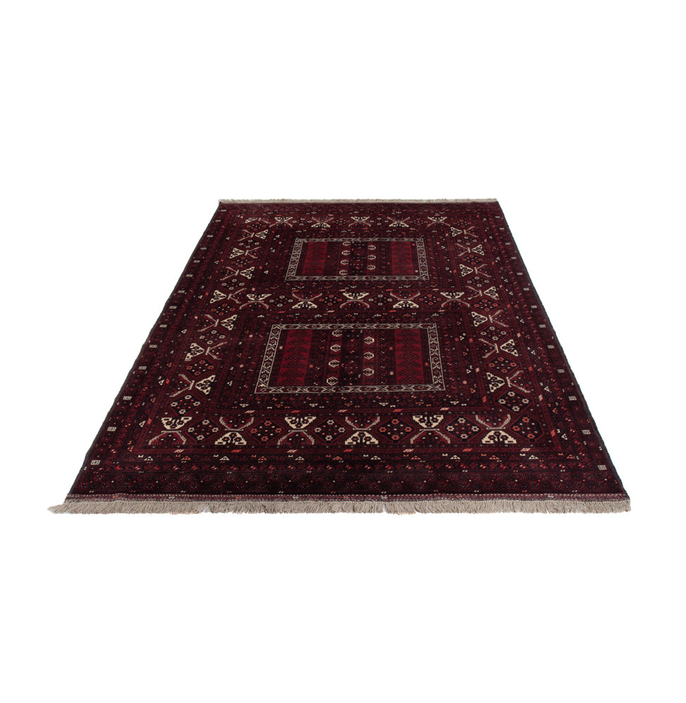 Afghan Teppich - 242 x 165 cm - dunkelrot