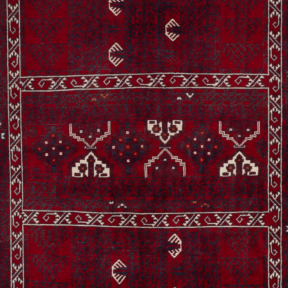 Afghan Teppich - 255 x 155 cm - dunkelrot