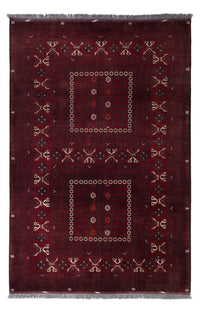 Afghan Teppich - 250 x 157 cm - dunkelrot
