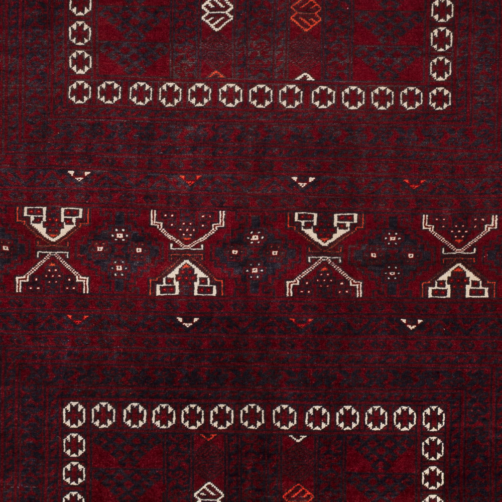 Afghan Teppich - 250 x 157 cm - dunkelrot