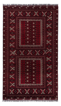 Afghan Teppich - 252 x 152 cm - dunkelrot