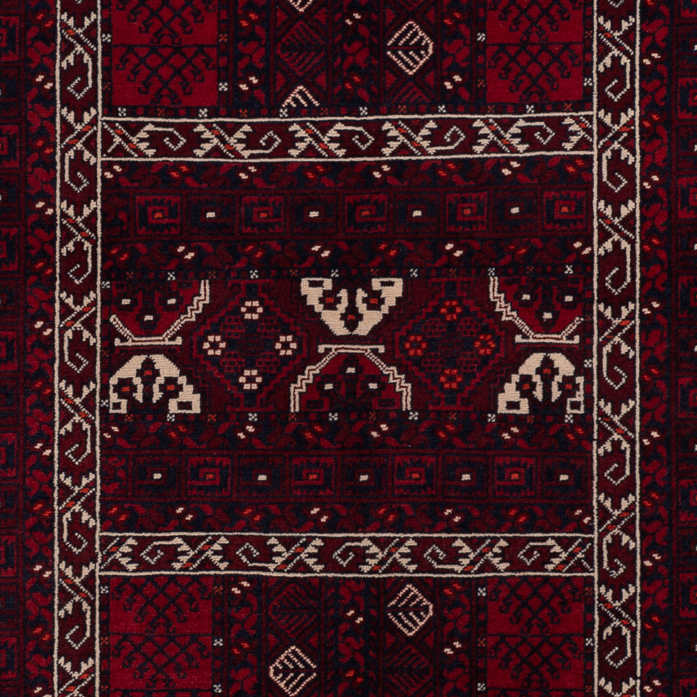 Afghan Teppich - 240 x 152 cm - dunkelrot
