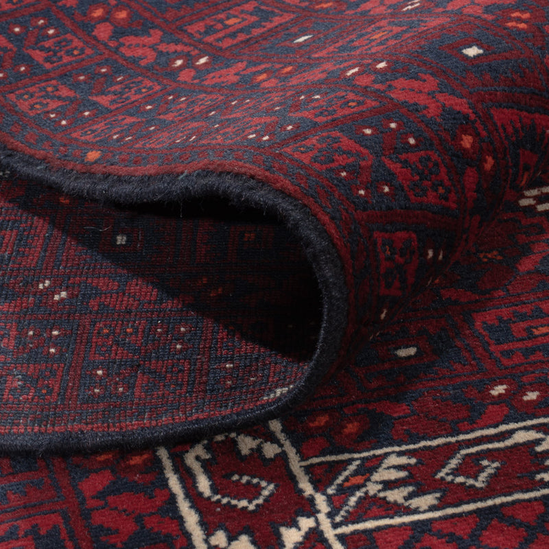 Afghan Teppich - 240 x 152 cm - dunkelrot