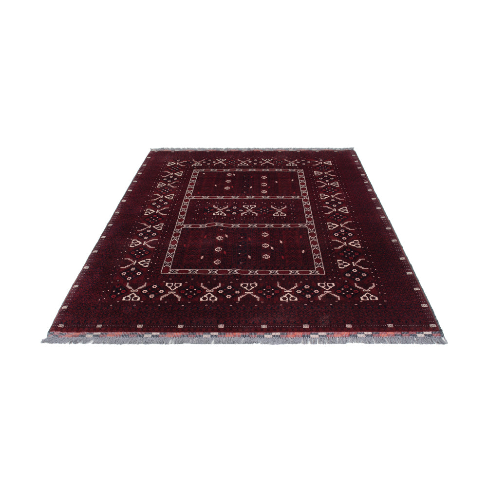 Afghan Teppich - 245 x 167 cm - dunkelrot