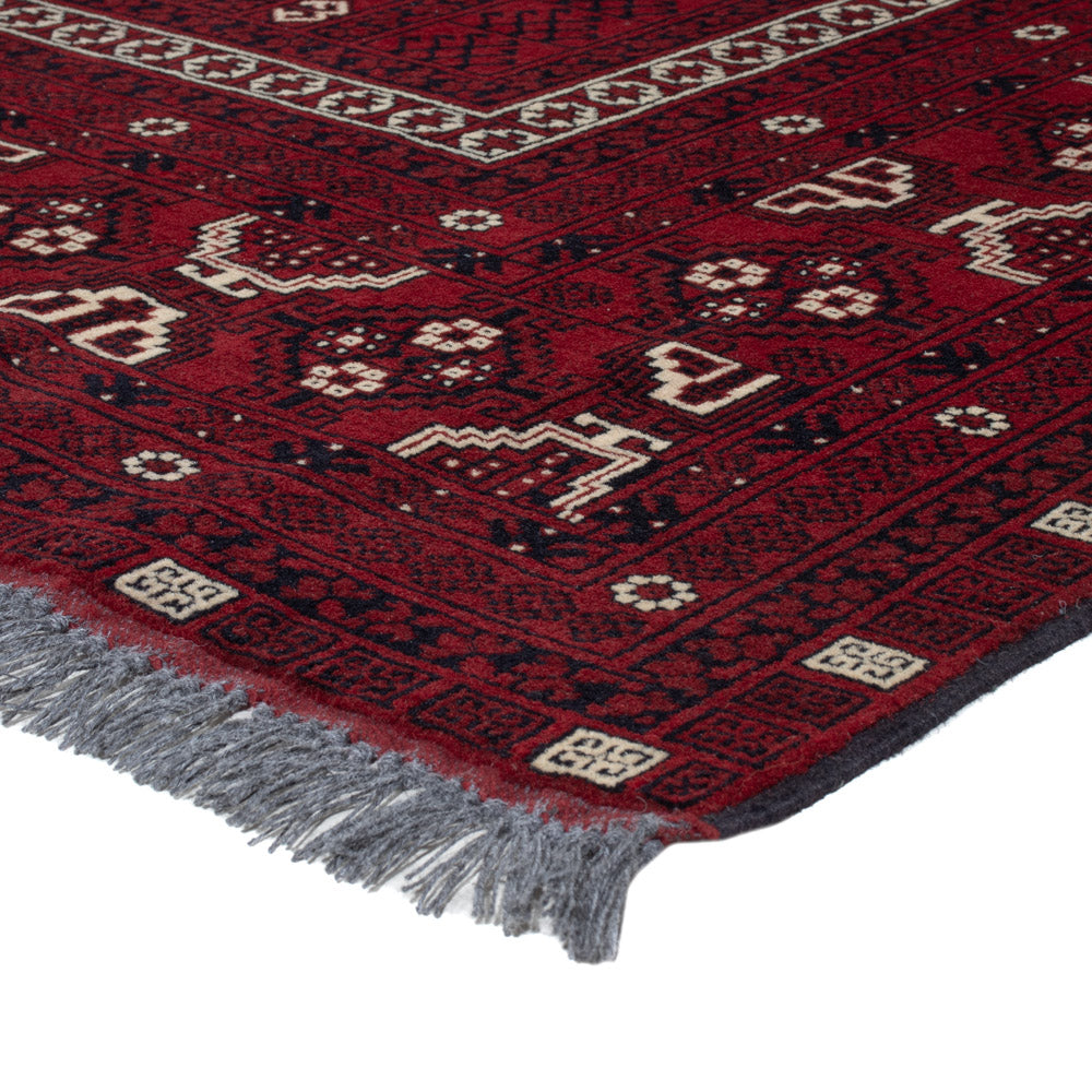 Afghan Teppich - 247 x 157 cm - dunkelrot