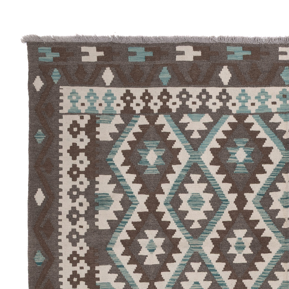 Kelim Teppich - Splash - 294 x 197 cm - dunkelgrau