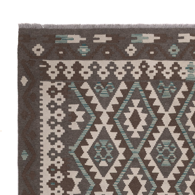 Kelim Teppich - Splash - 286 x 206 cm - dunkelgrau