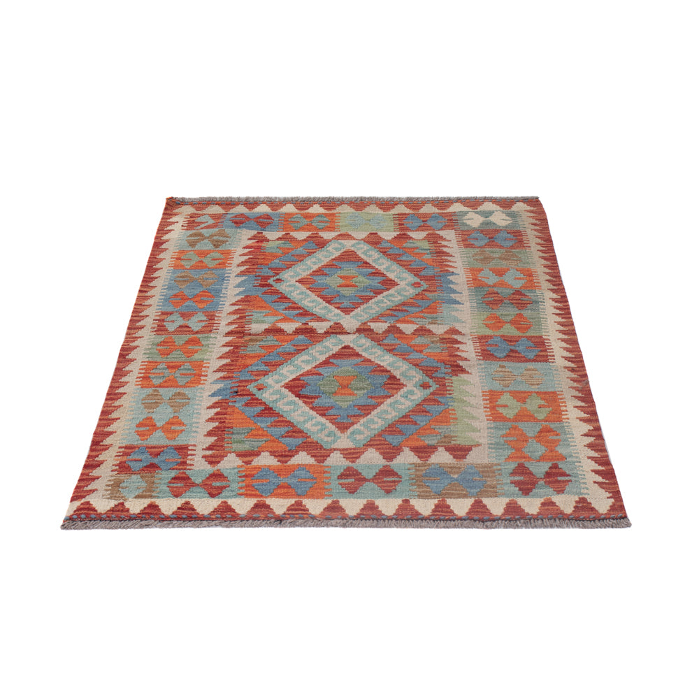 Kelim Teppich - Splash - 113 x 89 cm - mehrfarbig