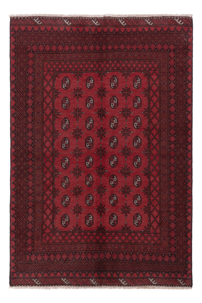 Afghan Teppich - Filpa - 242 x 164 cm - dunkelrot