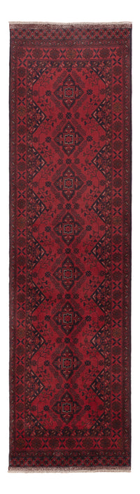 Läufer Afghan - Kunduz - 297 x 80 cm - dunkelrot