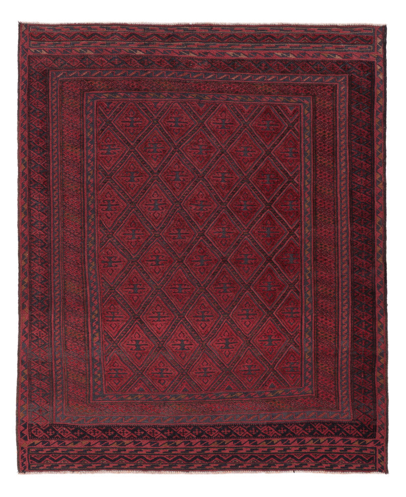 Kelim Teppich - Oriental - 185 x 153 cm - dunkelrot