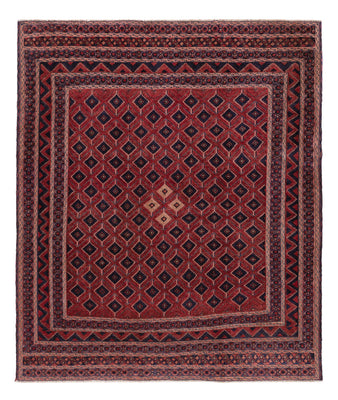 Kelim Teppich - Oriental sonderform  - 184 x 158 cm - dunkelrot