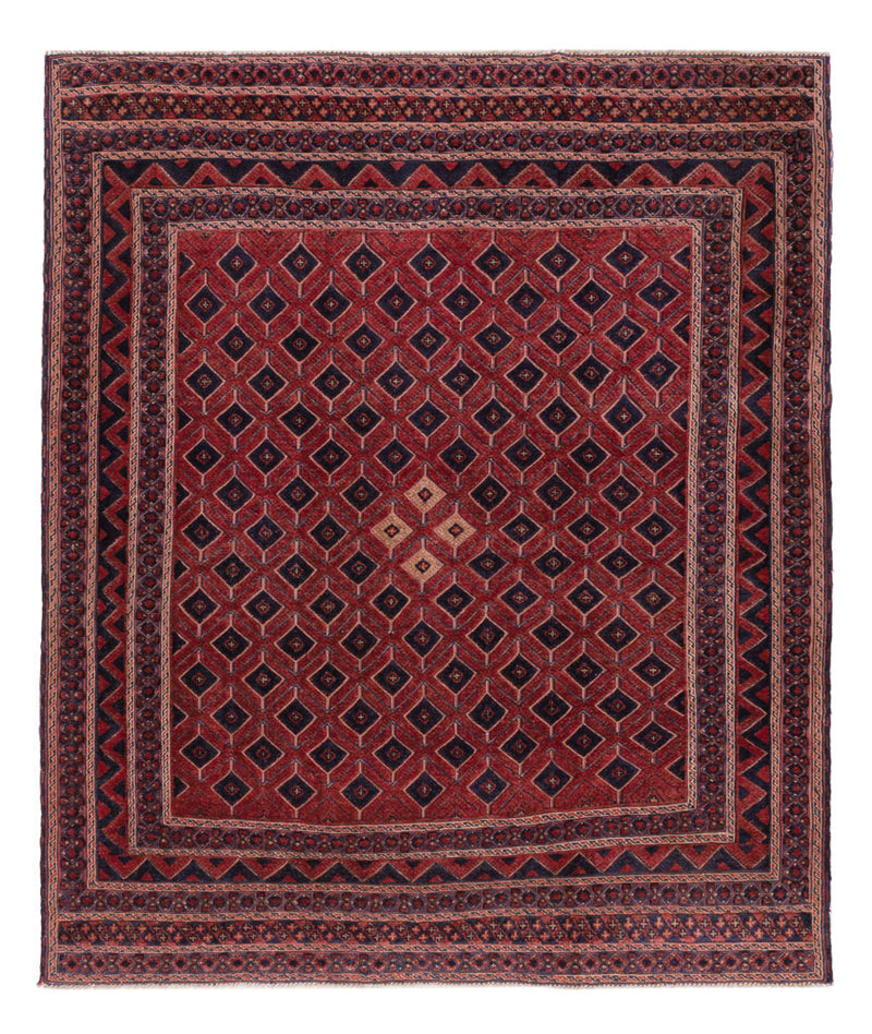 Kelim Teppich - Oriental sonderform  - 184 x 158 cm - dunkelrot