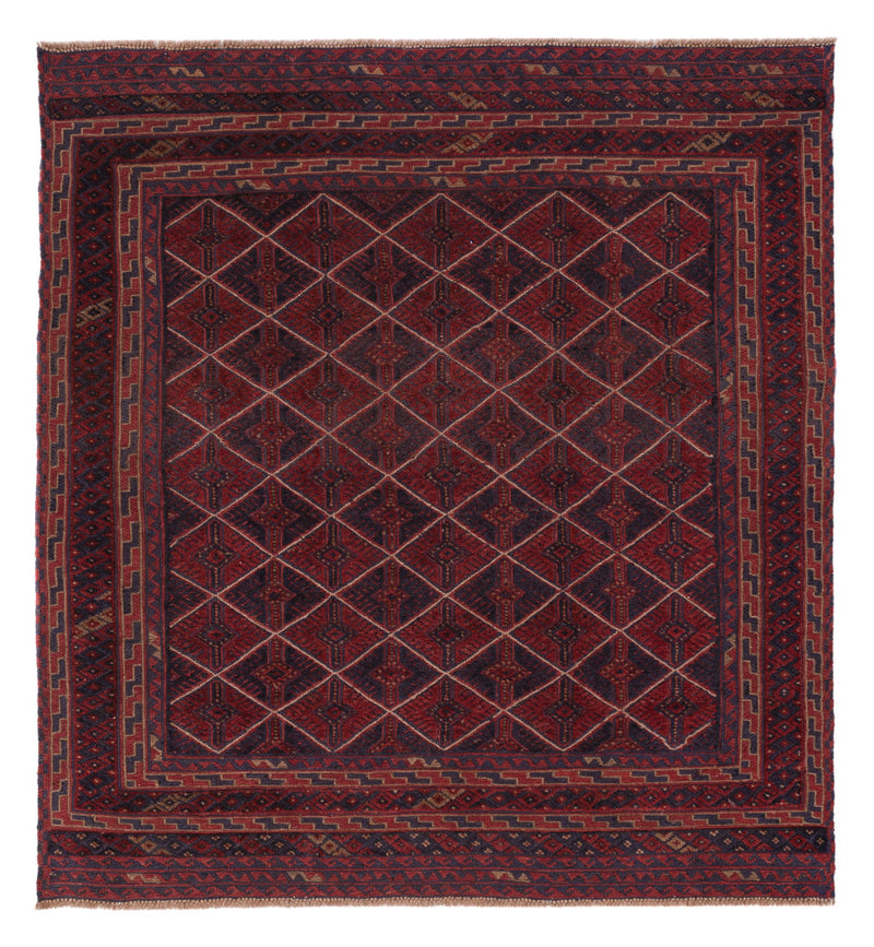 Kelim Teppich - Oriental quadratisch  - 176 x 167 cm - dunkelrot