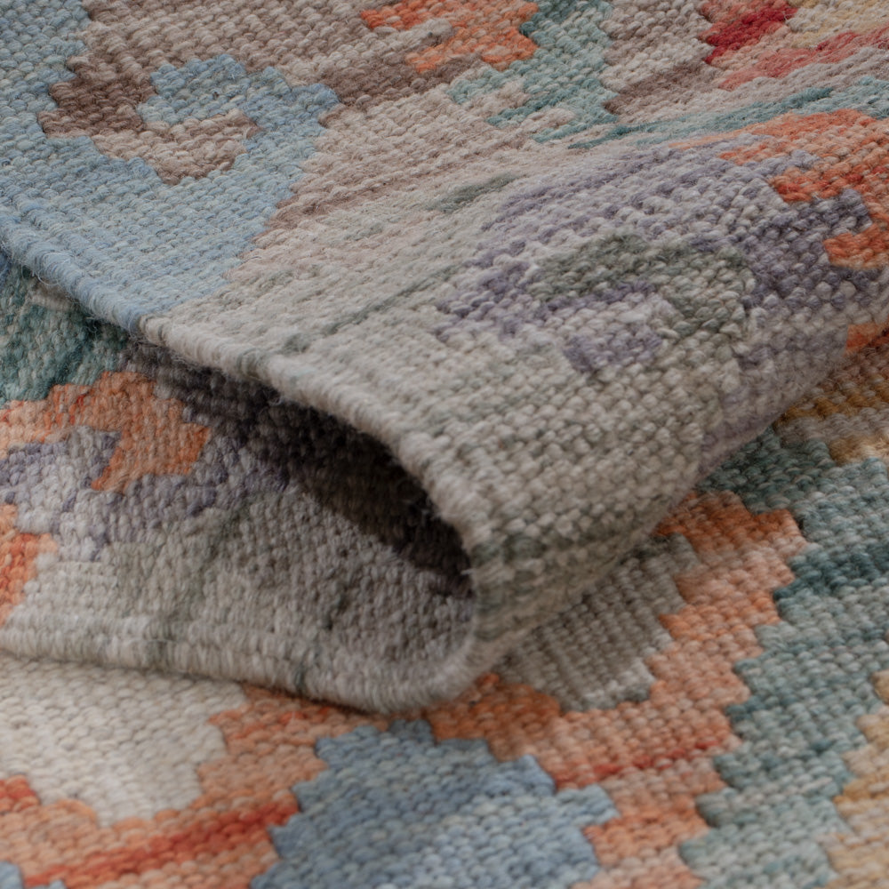 Läufer Kelim - Splash - 199 x 79 cm - mehrfarbig