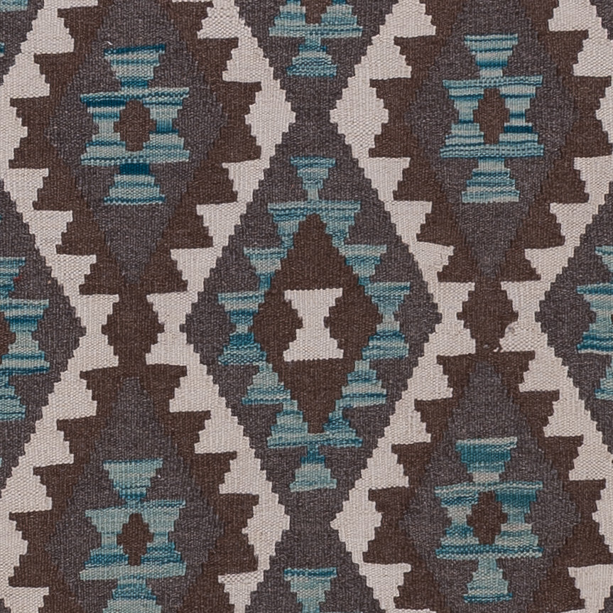 Läufer Kelim - Splash - 297 x 82 cm - dunkelgrün