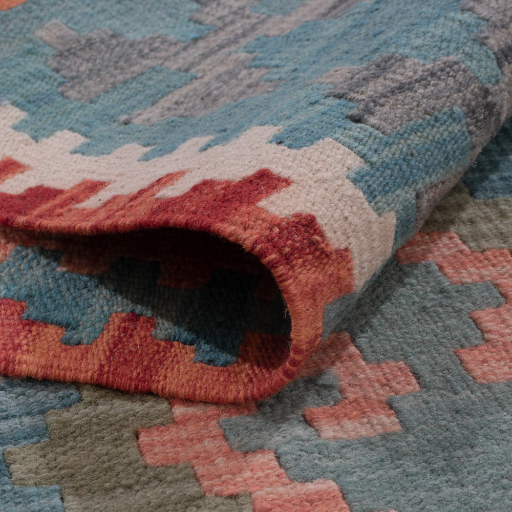 Läufer Kelim - Splash - 296 x 83 cm - mehrfarbig