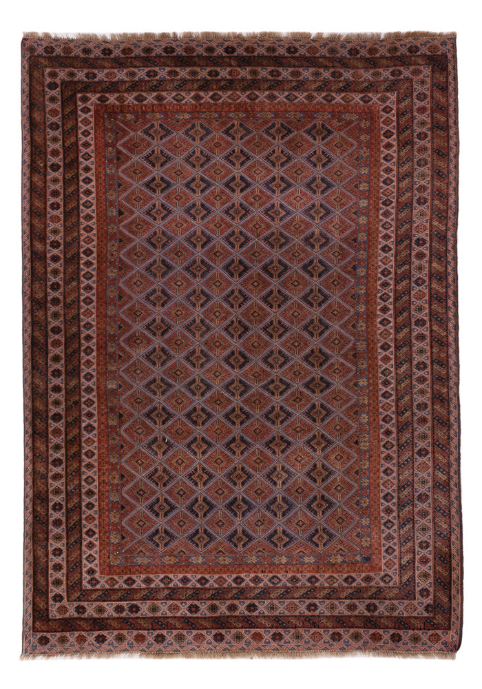 Kelim Teppich - Oriental - 207 x 156 cm - dunkelrot
