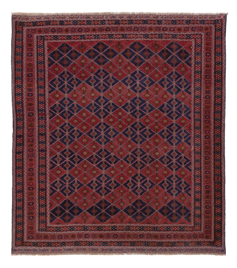 Kelim Teppich - Oriental quadratisch  - 178 x 160 cm - dunkelrot