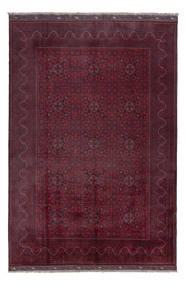 Afghan Teppich - Kunduz - 292 x 200 cm - dunkelrot