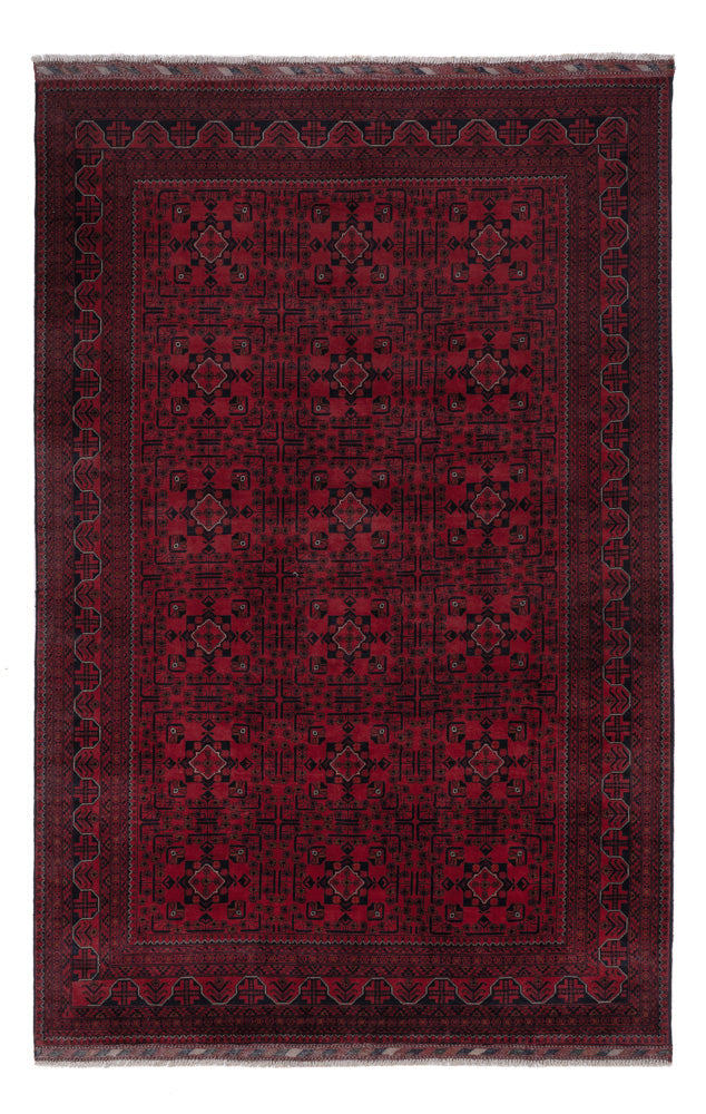 Afghan Teppich - Kunduz - 301 x 196 cm - dunkelrot