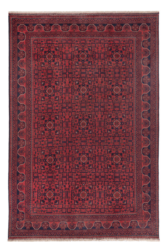 Afghan Teppich - Kunduz - 294 x 197 cm - dunkelrot