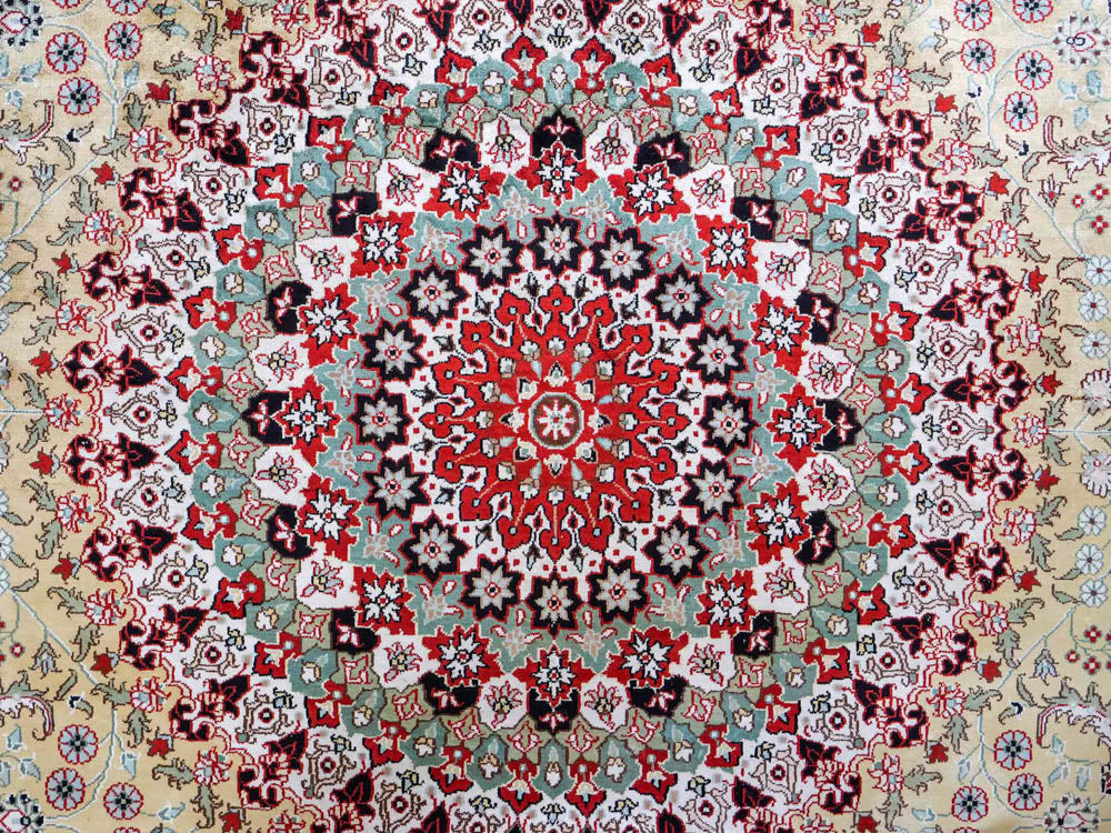 Seidenteppich - China Seide - 373 x 275 cm - hellbeige