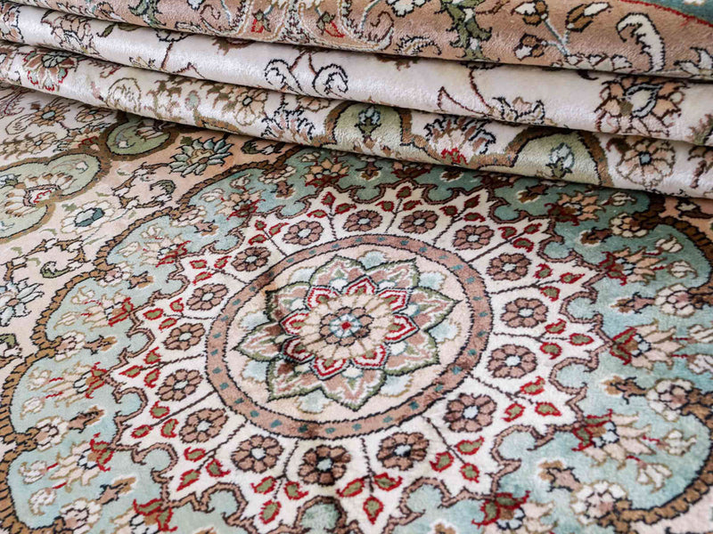 Seidenteppich - China Seide rund  - 303 x 303 cm - beige