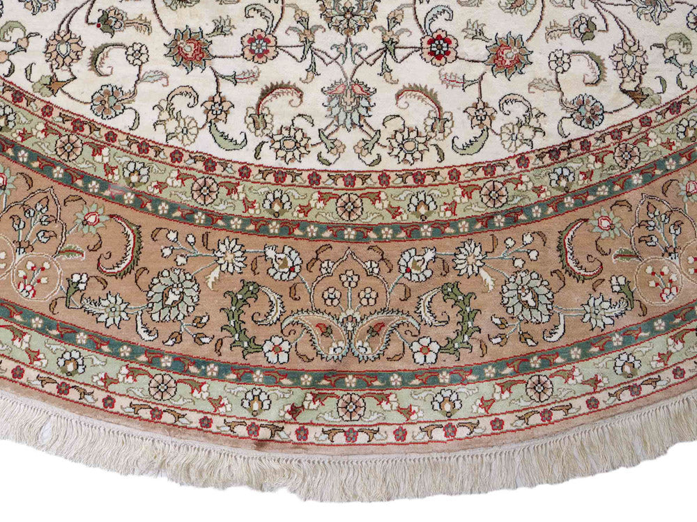 Seidenteppich - China Seide rund  - 303 x 303 cm - beige