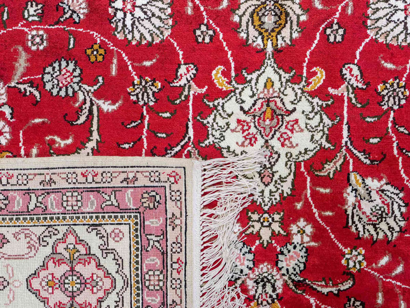 Silketæppe - China Silk - 278 x 183 cm - rød