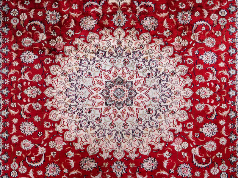 Silketæppe - China Silk - 263 x 180 cm - rød