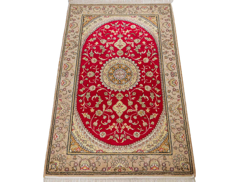 Kinesisk silke Tæppe 121x78cm - Orientalsk tæppe