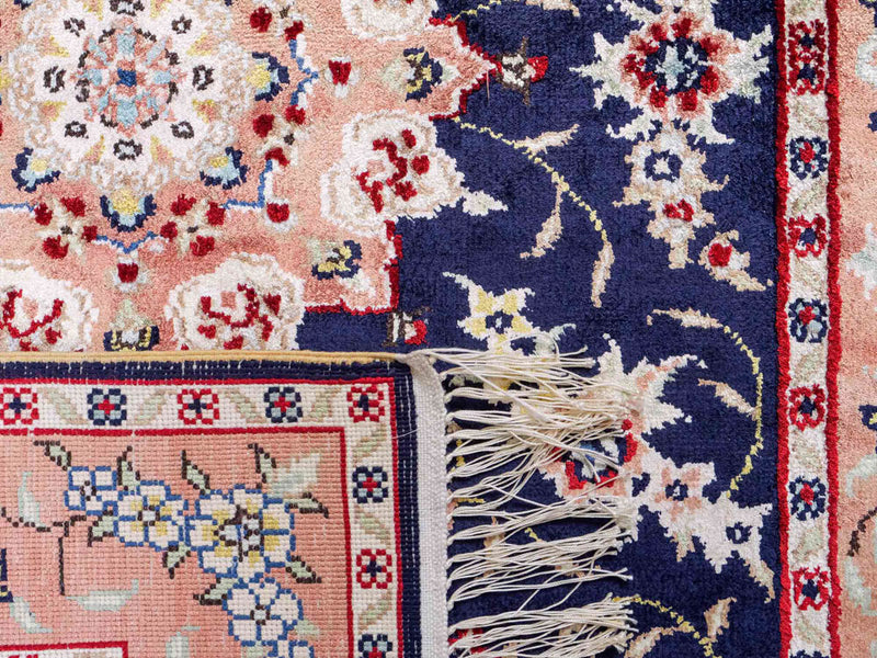 Seidenteppich - China Seide - 123 x 77 cm - dunkelblau