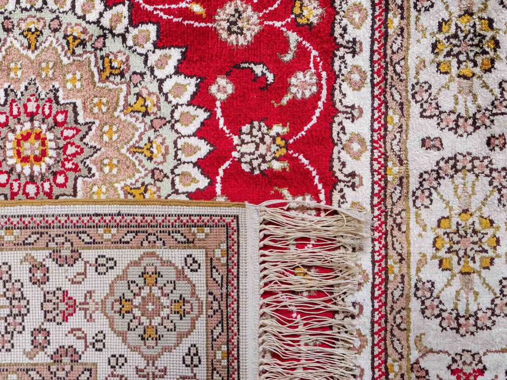 Silketæppe - China Silk - 120 x 77 cm - rød