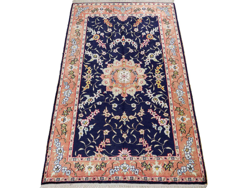 Seidenteppich - China Seide - 123 x 78 cm - dunkelblau