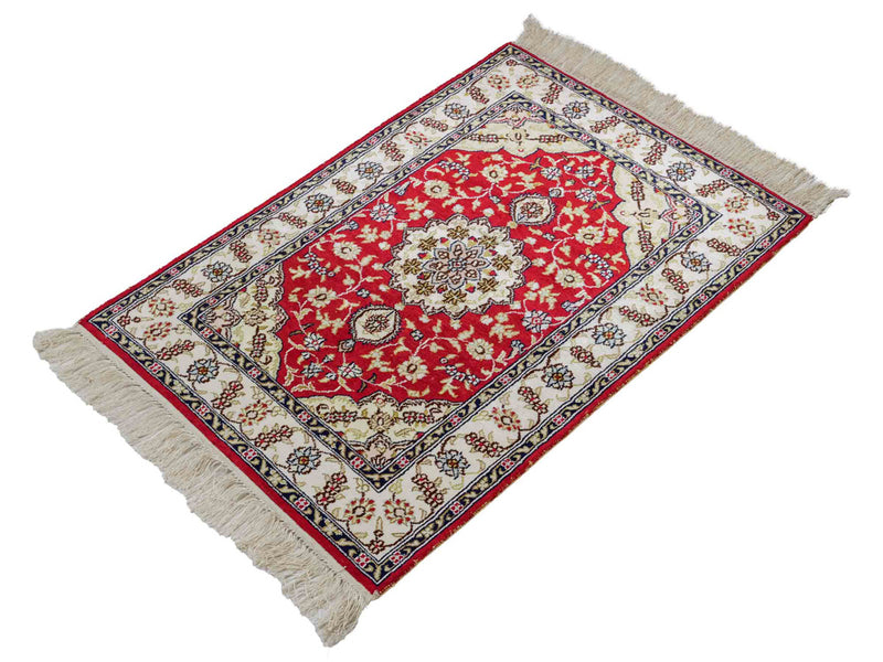 Kinesisk silke Tæppe 89x60cm - Orientalsk tæppe
