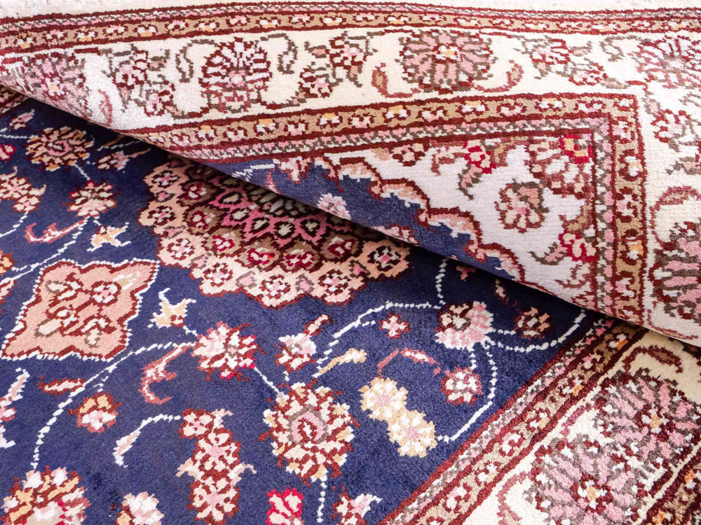 Seidenteppich - China Seide - 92 x 62 cm - dunkelblau