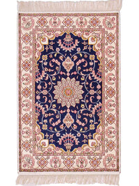 Seidenteppich - China Seide - 92 x 60 cm - dunkelblau