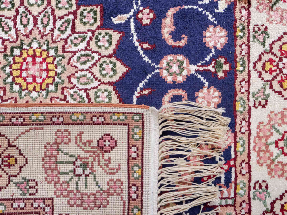 Seidenteppich - China Seide - 92 x 60 cm - dunkelblau