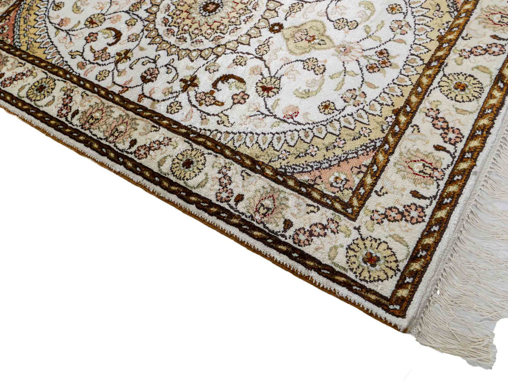 Silketæppe - China Silk - 88 x 59 cm - beige