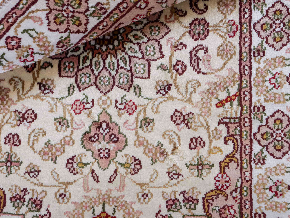 Seidenteppich - China Seide - 89 x 60 cm - hellbeige