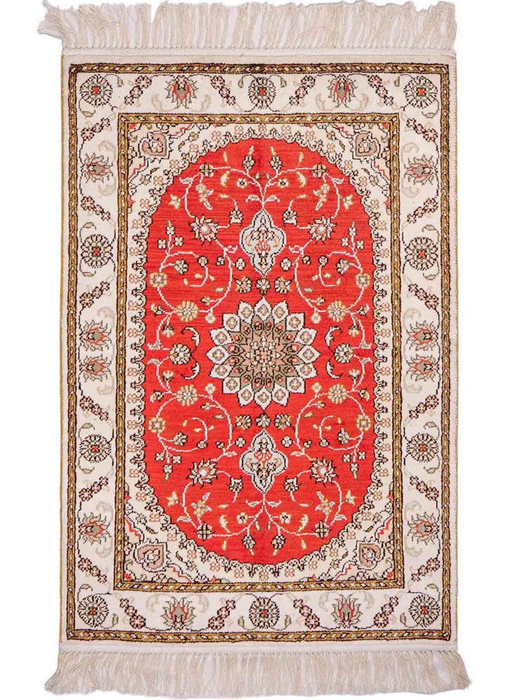 Kinesisk silke Tæppe 93x61cm - Orientalsk tæppe