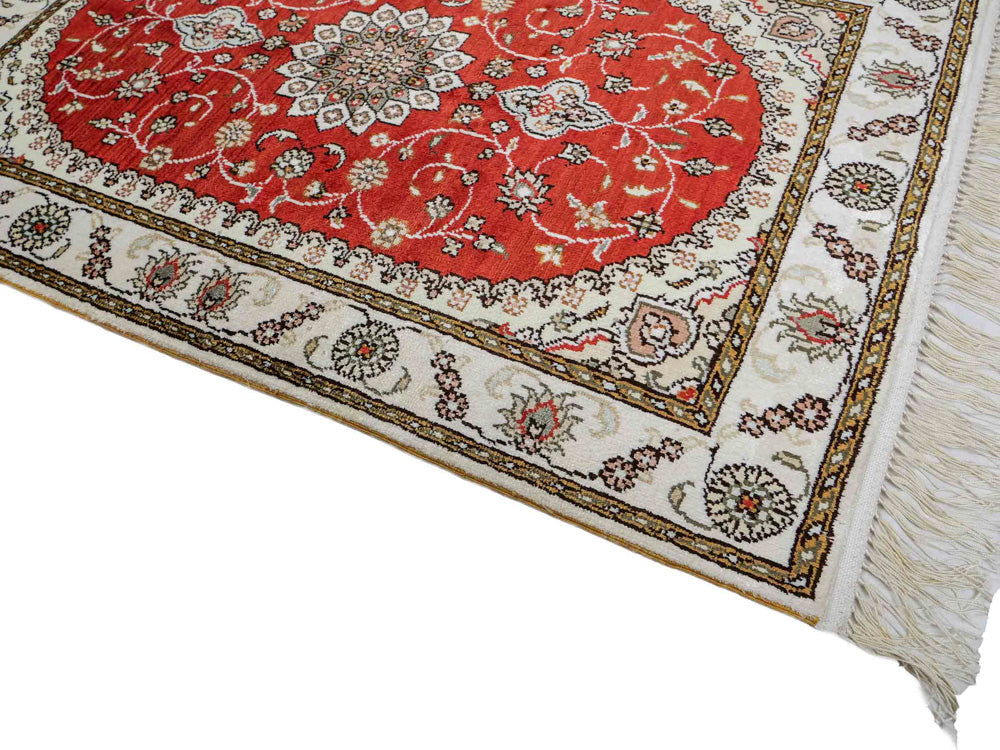Kinesisk silke Tæppe 93x61cm - Orientalsk tæppe