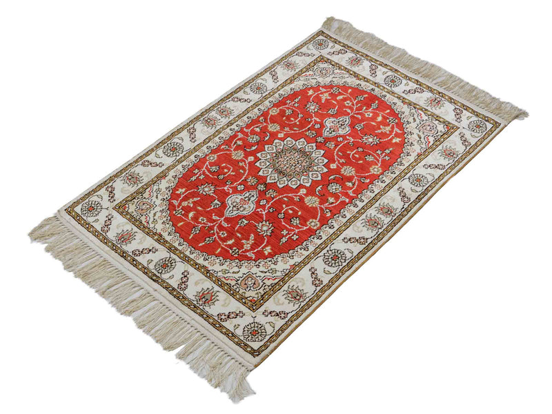 Kinesisk silke Tæppe 93x61cm - Orientalsk tæppe
