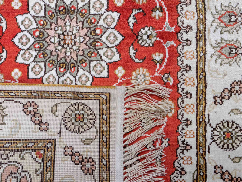 Kinesisk silke Tæppe 93x61cm - Orientalsk tæppe