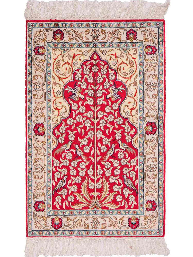 Kinesisk silke Tæppe 87x58cm - Orientalsk tæppe