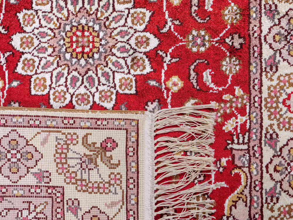 Silketæppe - China Silk - 91 x 60 cm - rød