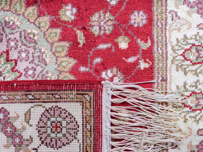 Silketæppe - China Silk - 90 x 59 cm - rød