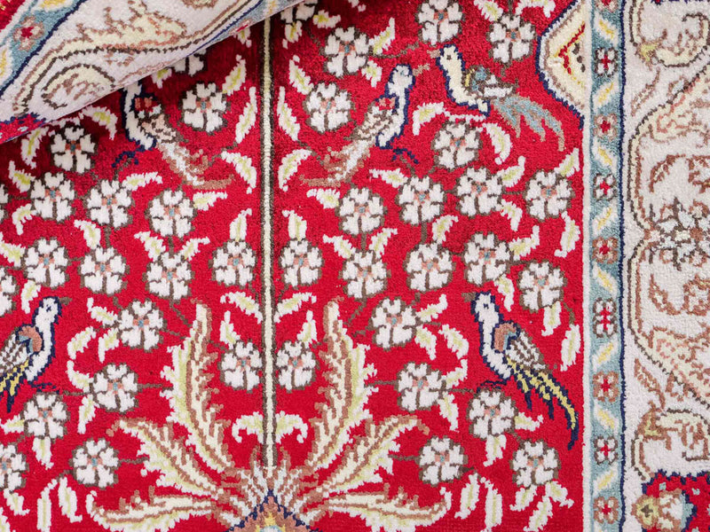 Silketæppe - China Silk - 86 x 58 cm - lysrød